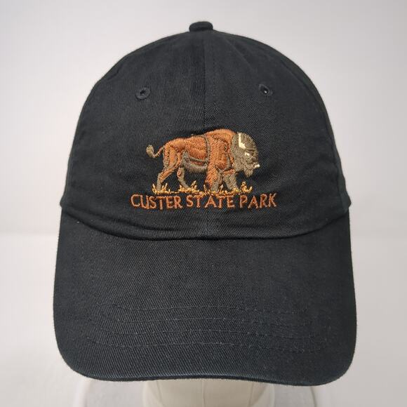 Custer State Park Strapback Baseball Cap Black One Size Adjustable Embroidered - Picture 2 of 9